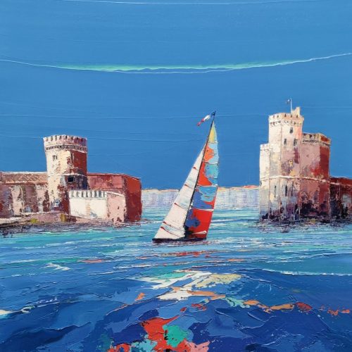 À l'entrée du port - 73 x 60 cm