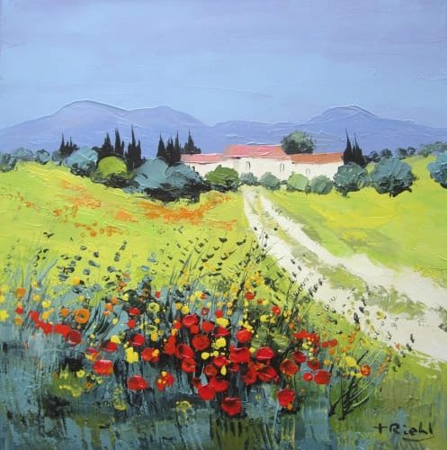 Fossé fleuri - 40 x 40 cm