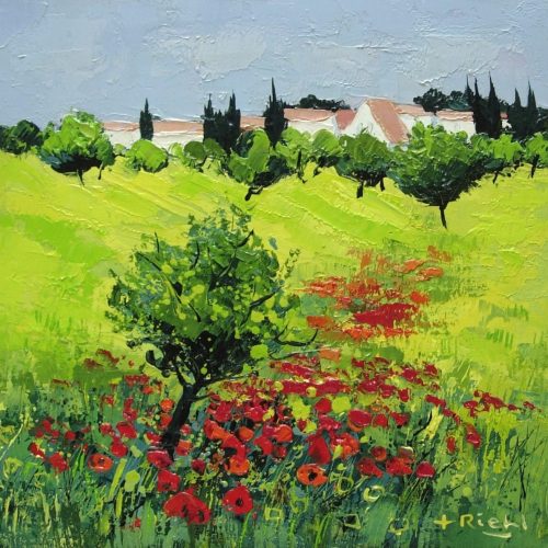 Hameau estival - 40 x 40 cm