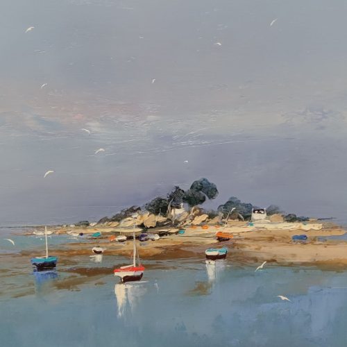 Île aux oiseaux - 40 x 40 cm