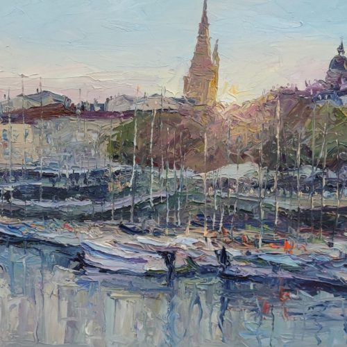 Le soleil au coin - 55 x 46 cm