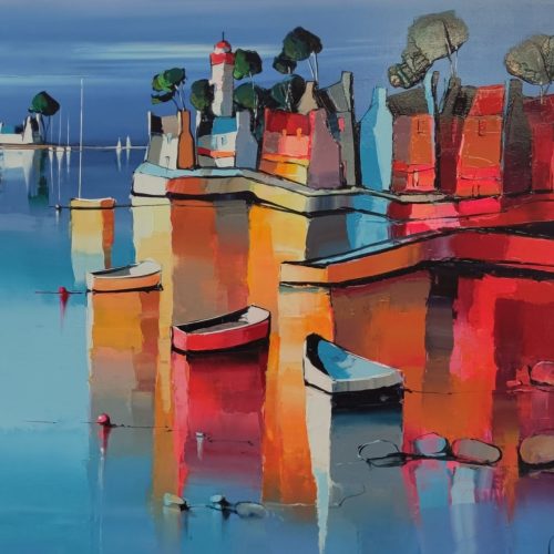 Petit port - 80 x 80 cm