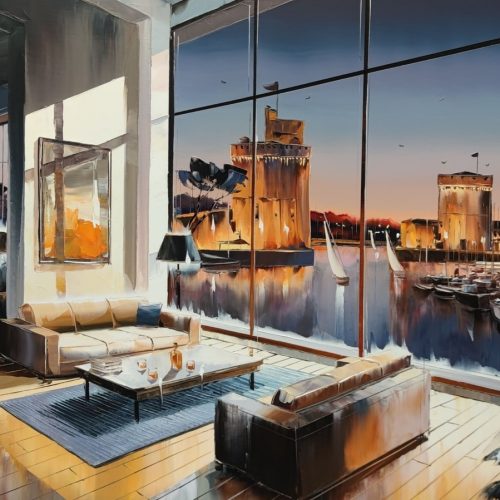 Piano sur le port - 81 x 65 cm